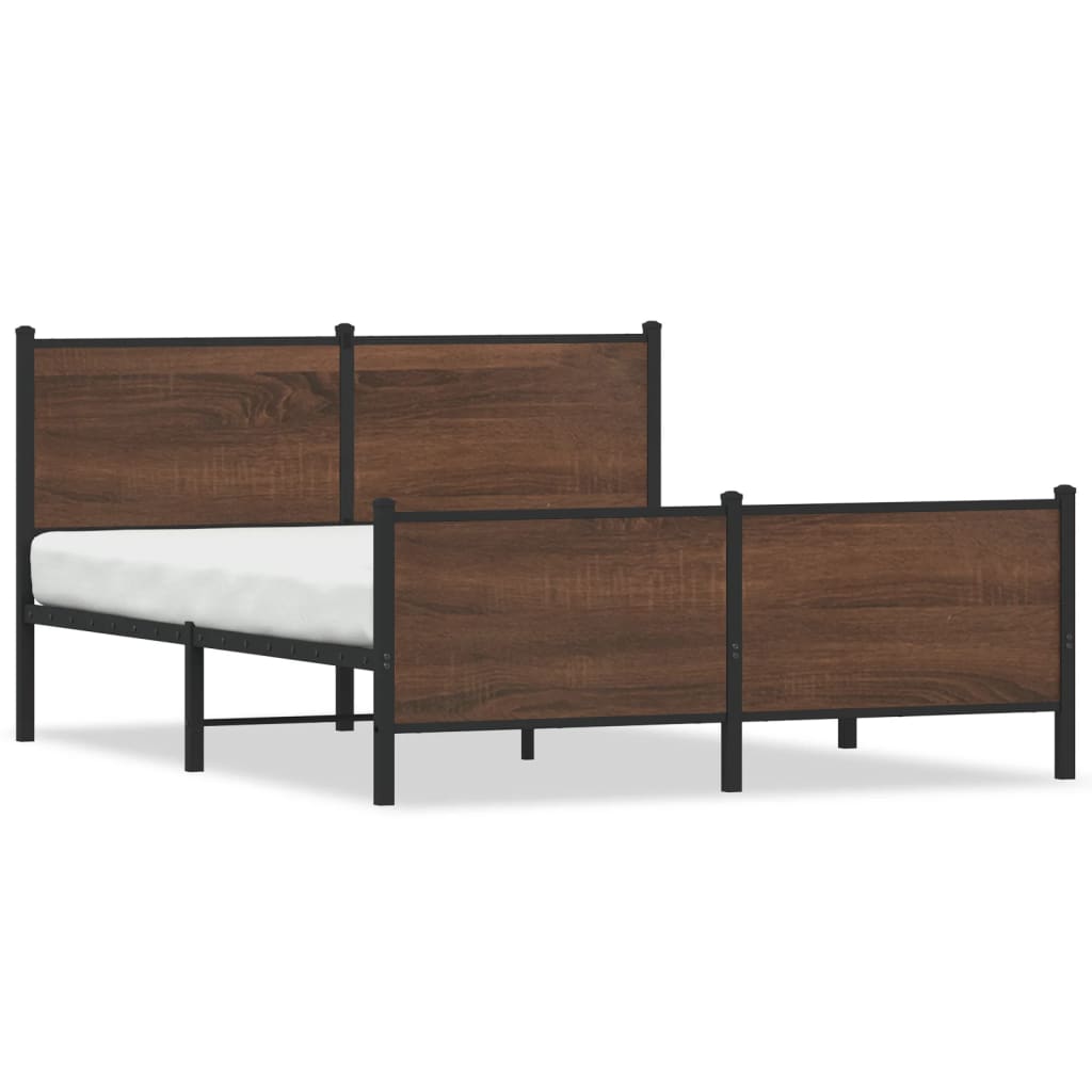 Giroletto senza Materasso in Metallo Rovere Marrone 140x190 cm