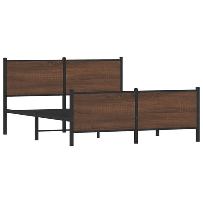 Giroletto senza Materasso in Metallo Rovere Marrone 140x190 cm