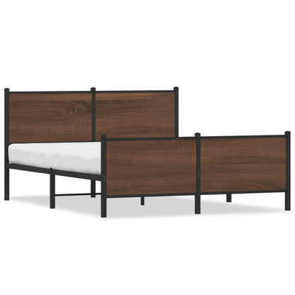 Giroletto senza Materasso in Metallo Rovere Marrone 140x200 cm
