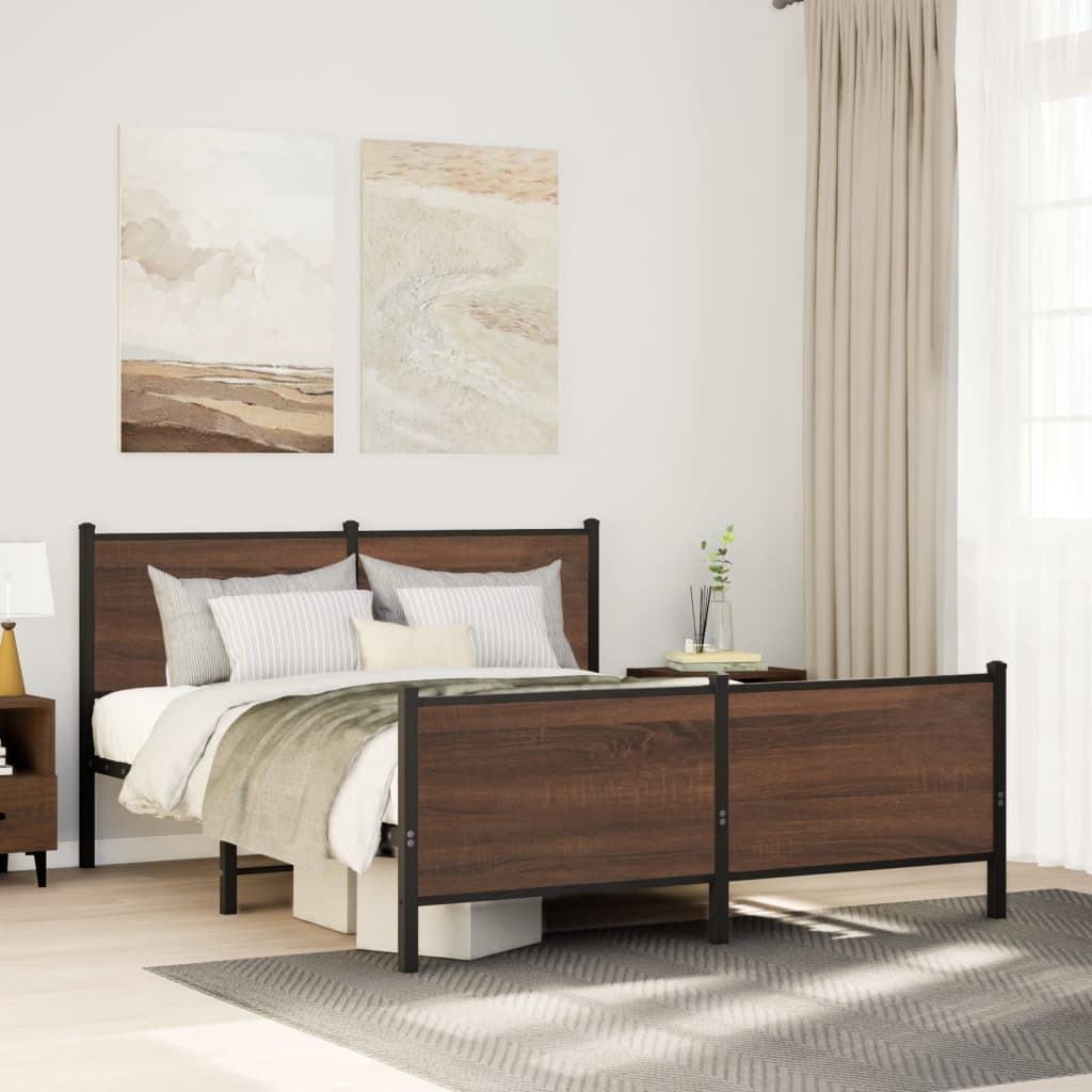 Giroletto senza Materasso in Metallo Rovere Marrone 140x200 cm