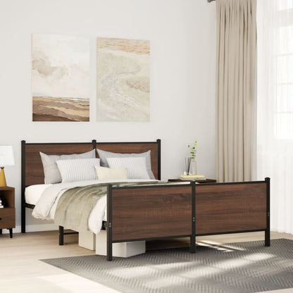 Giroletto senza Materasso in Metallo Rovere Marrone 140x200 cm
