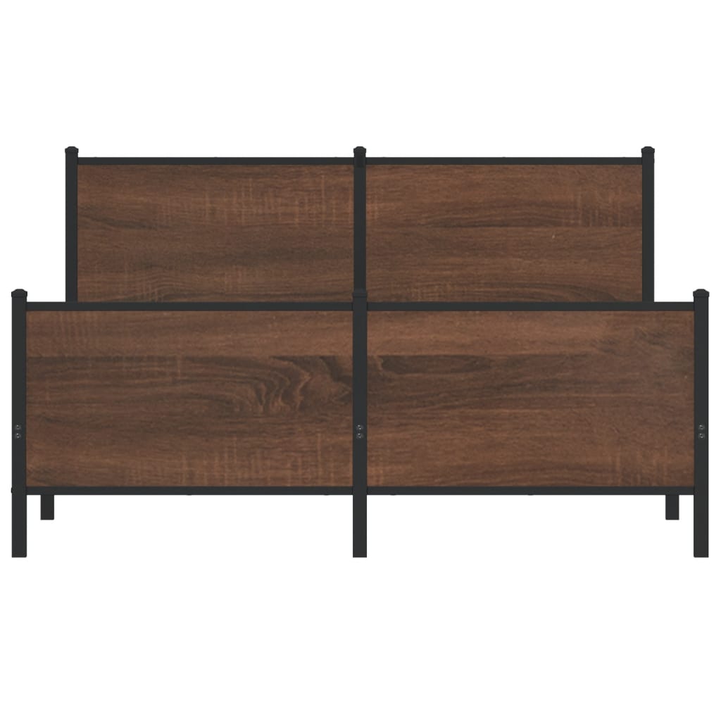Giroletto senza Materaso in Metallo Rovere Marrone 160x200 cm
