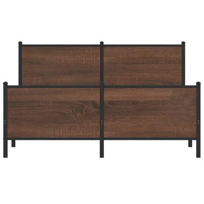 Giroletto senza Materaso in Metallo Rovere Marrone 160x200 cm