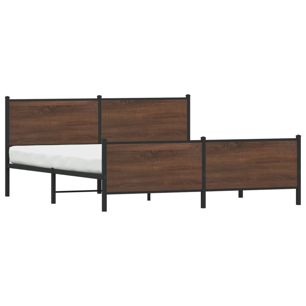 Giroletto senza Materaso in Metallo Rovere Marrone 193x203 cm