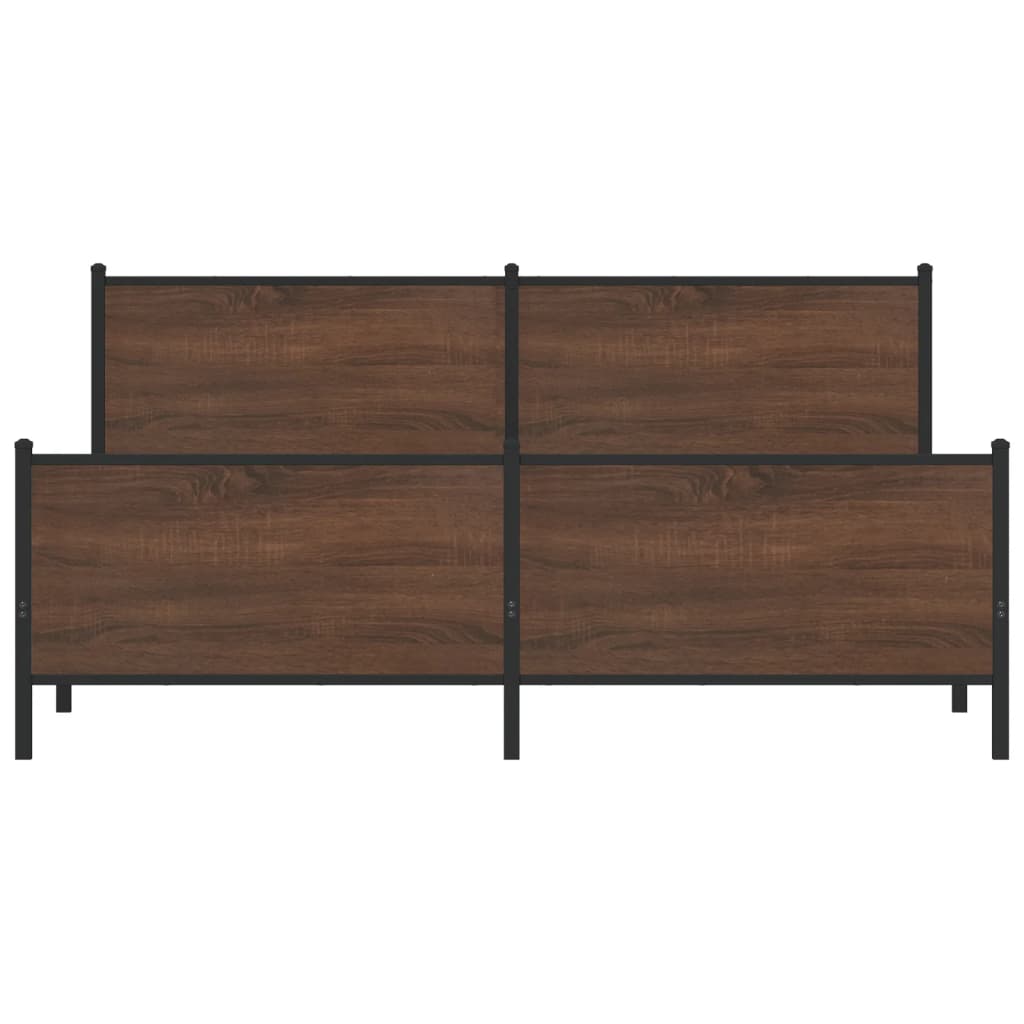 Giroletto senza Materaso in Metallo Rovere Marrone 200x200 cm