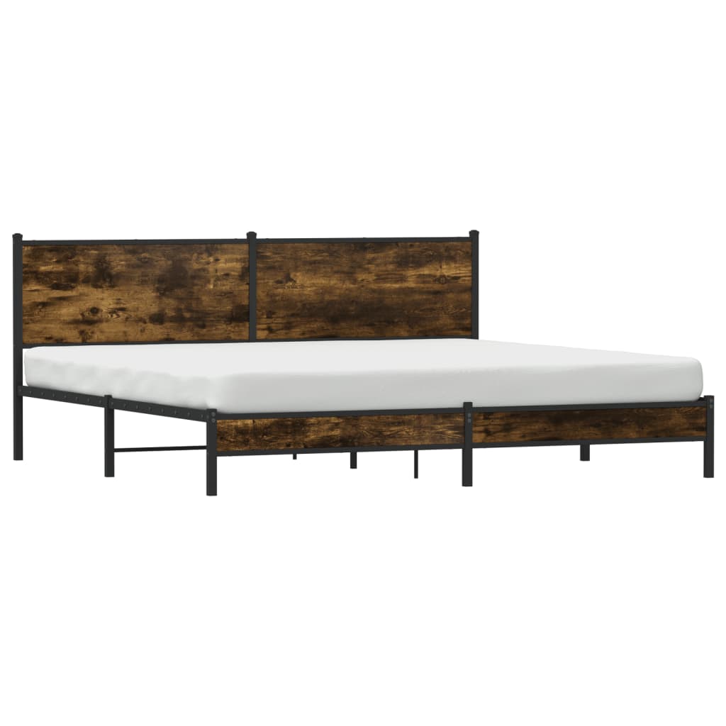 Giroletto senza Materaso in Metallo Rovere Fumo 193x203 cm