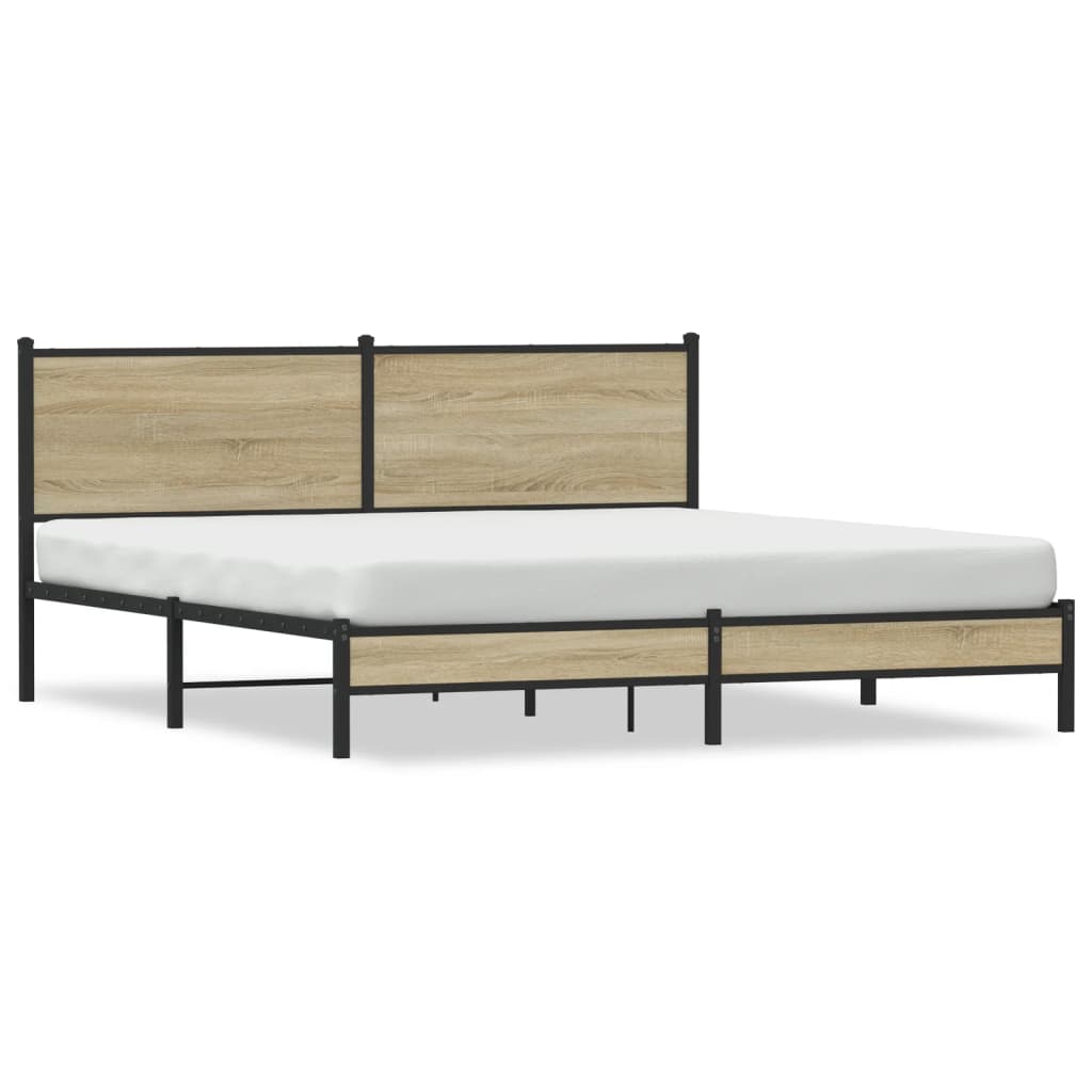 Giroletto senza Materaso in Metallo Rovere Sonoma 180x200 cm