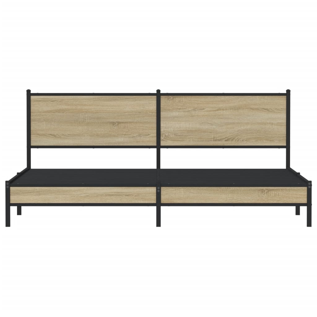Giroletto senza Materaso in Metallo Rovere Sonoma 193x203 cm