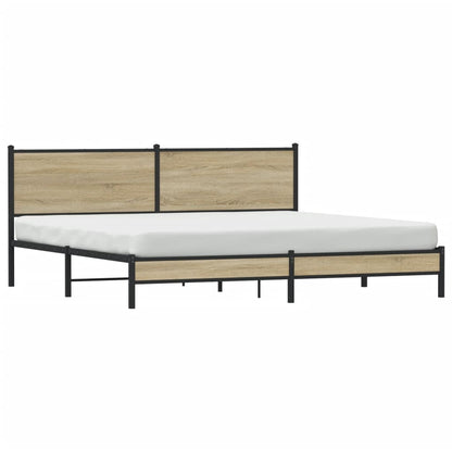 Giroletto senza Materaso in Metallo Rovere Sonoma 200x200 cm