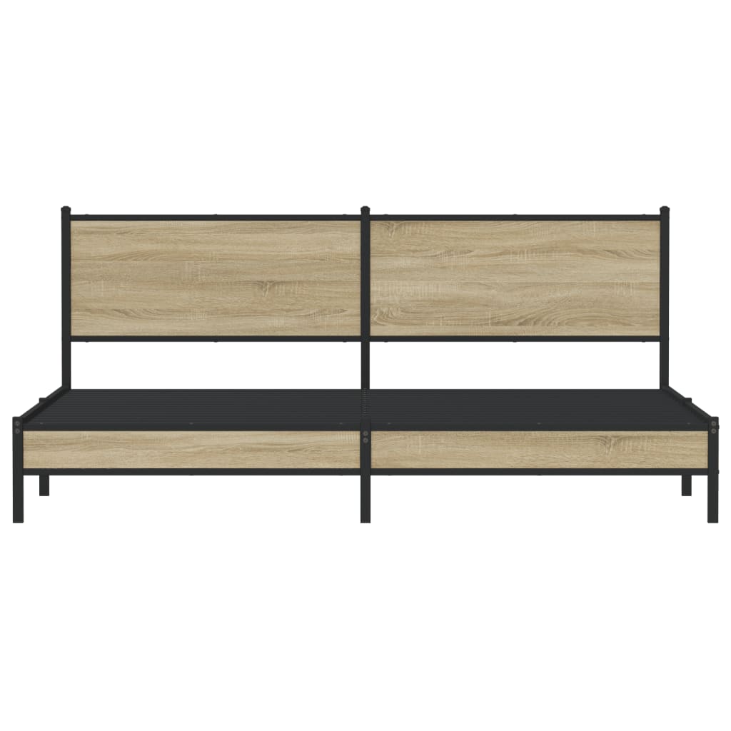 Giroletto senza Materaso in Metallo Rovere Sonoma 200x200 cm