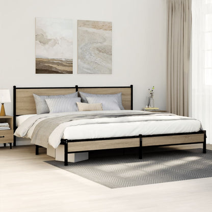 Giroletto senza Materaso in Metallo Rovere Sonoma 200x200 cm