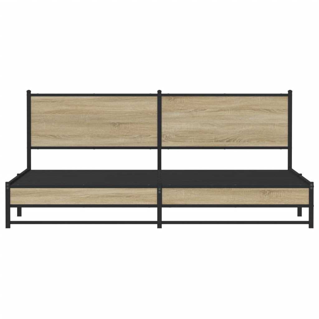 Giroletto senza Materaso in Metallo Rovere Sonoma 193x203 cm