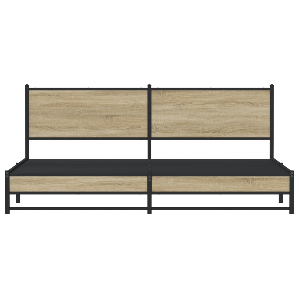 Giroletto senza Materaso in Metallo Rovere Sonoma 200x200 cm