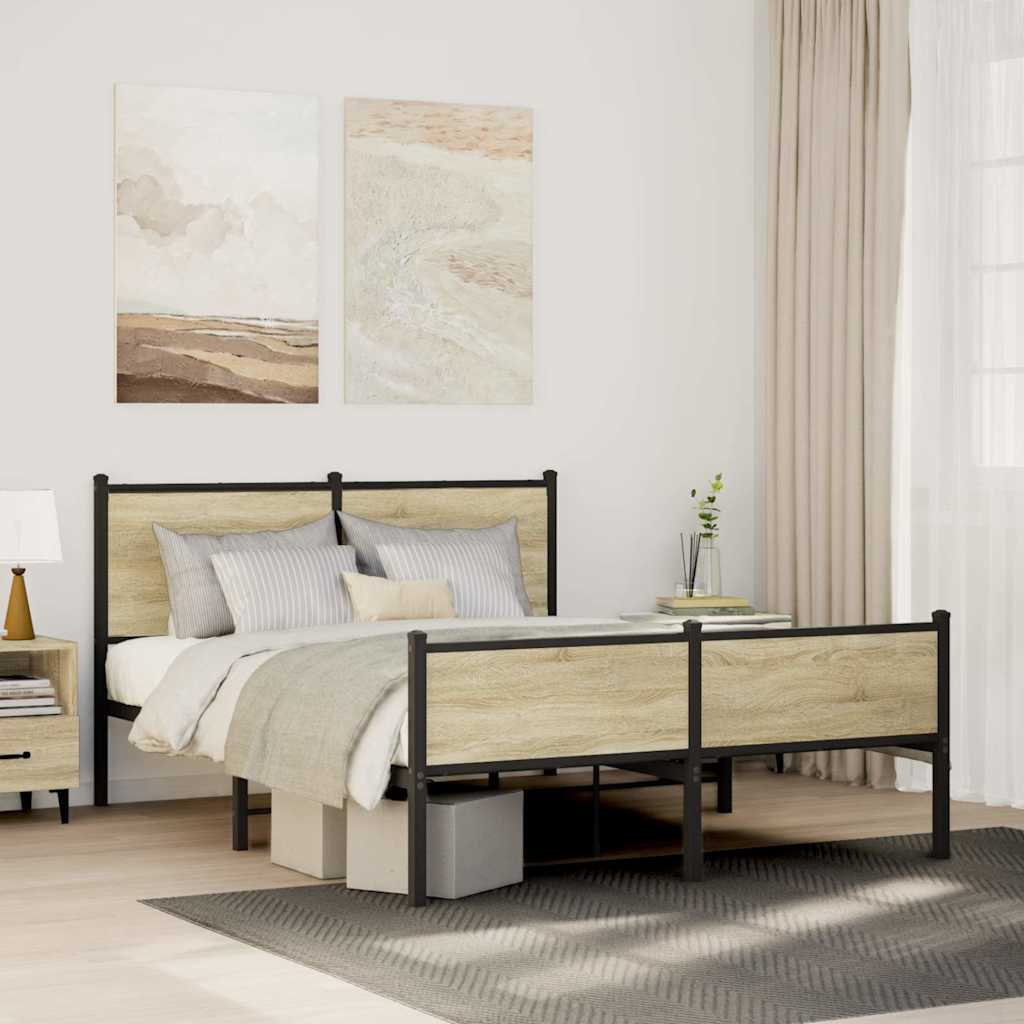 Giroletto senza Materaso in Metallo Rovere Sonoma 150x200 cm