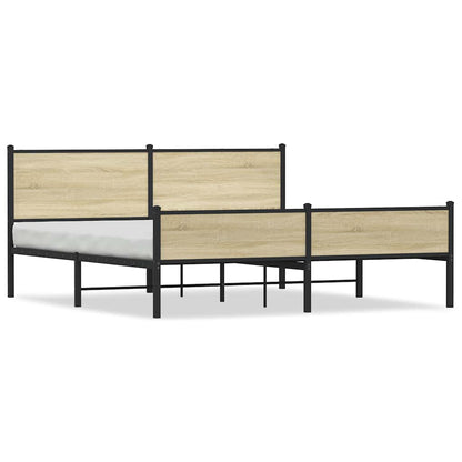 Giroletto senza Materaso in Metallo Rovere Sonoma 160x200 cm