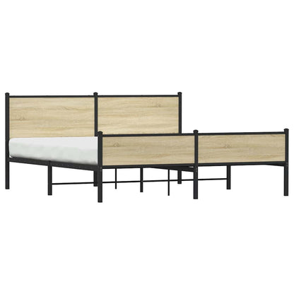 Giroletto senza Materaso in Metallo Rovere Sonoma 160x200 cm