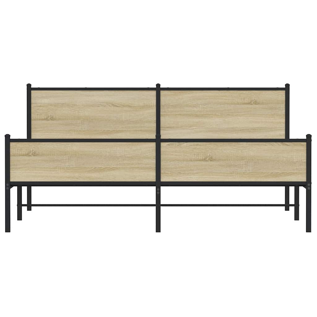 Giroletto senza Materaso in Metallo Rovere Sonoma 160x200 cm