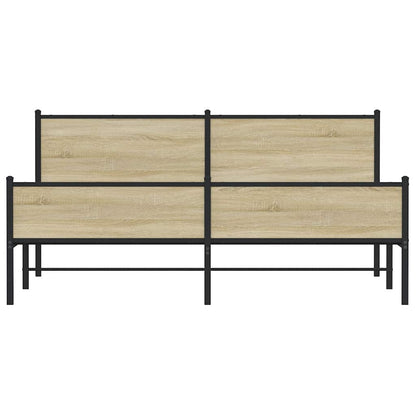 Giroletto senza Materaso in Metallo Rovere Sonoma 160x200 cm
