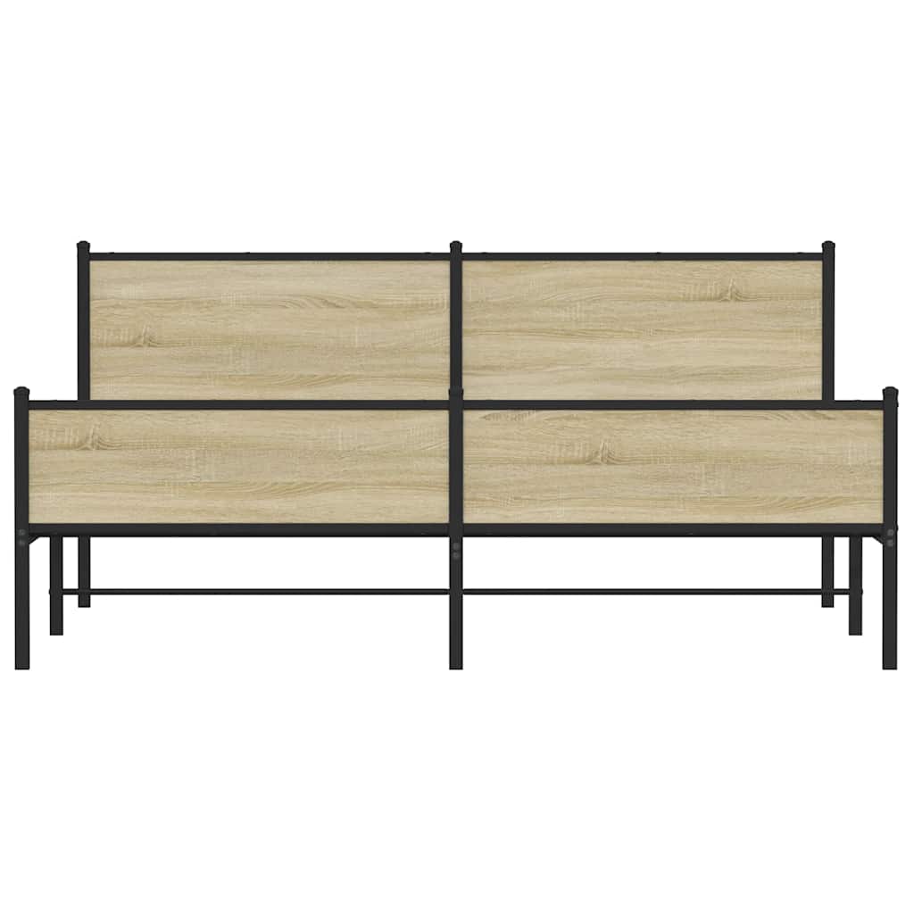 Giroletto senza Materaso in Metallo Rovere Sonoma 180x200 cm