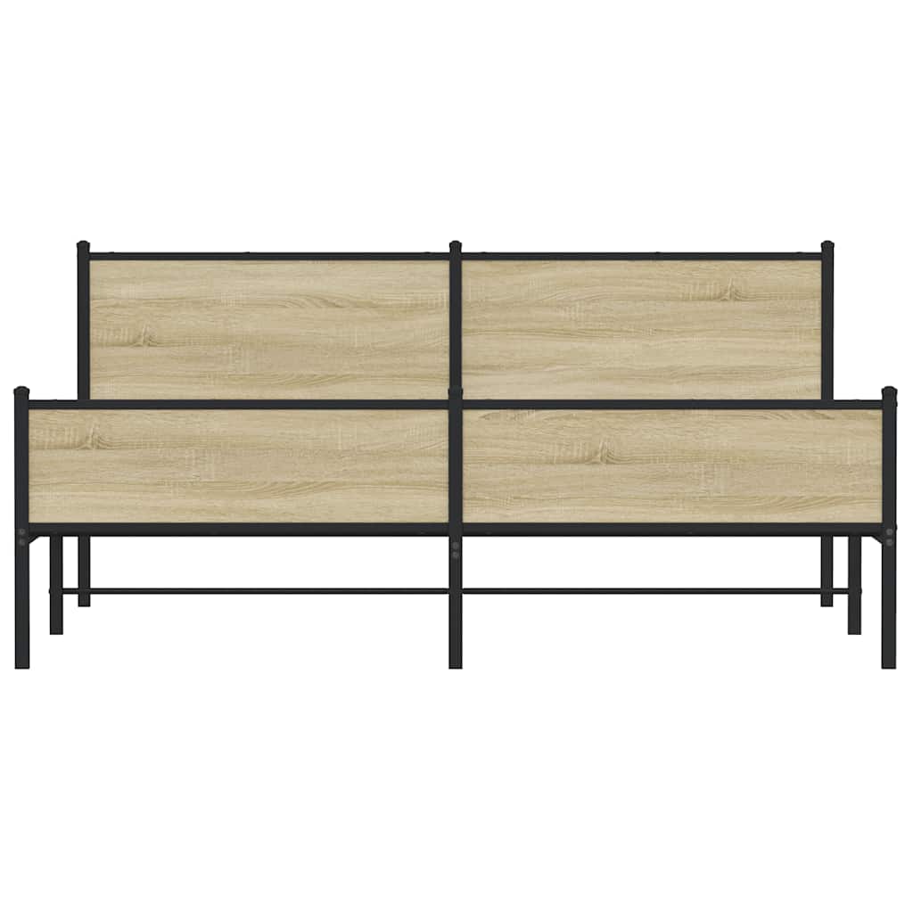 Giroletto senza Materaso in Metallo Rovere Sonoma 183x213 cm