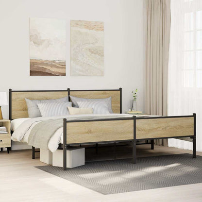 Giroletto senza Materaso in Metallo Rovere Sonoma 193x203 cm
