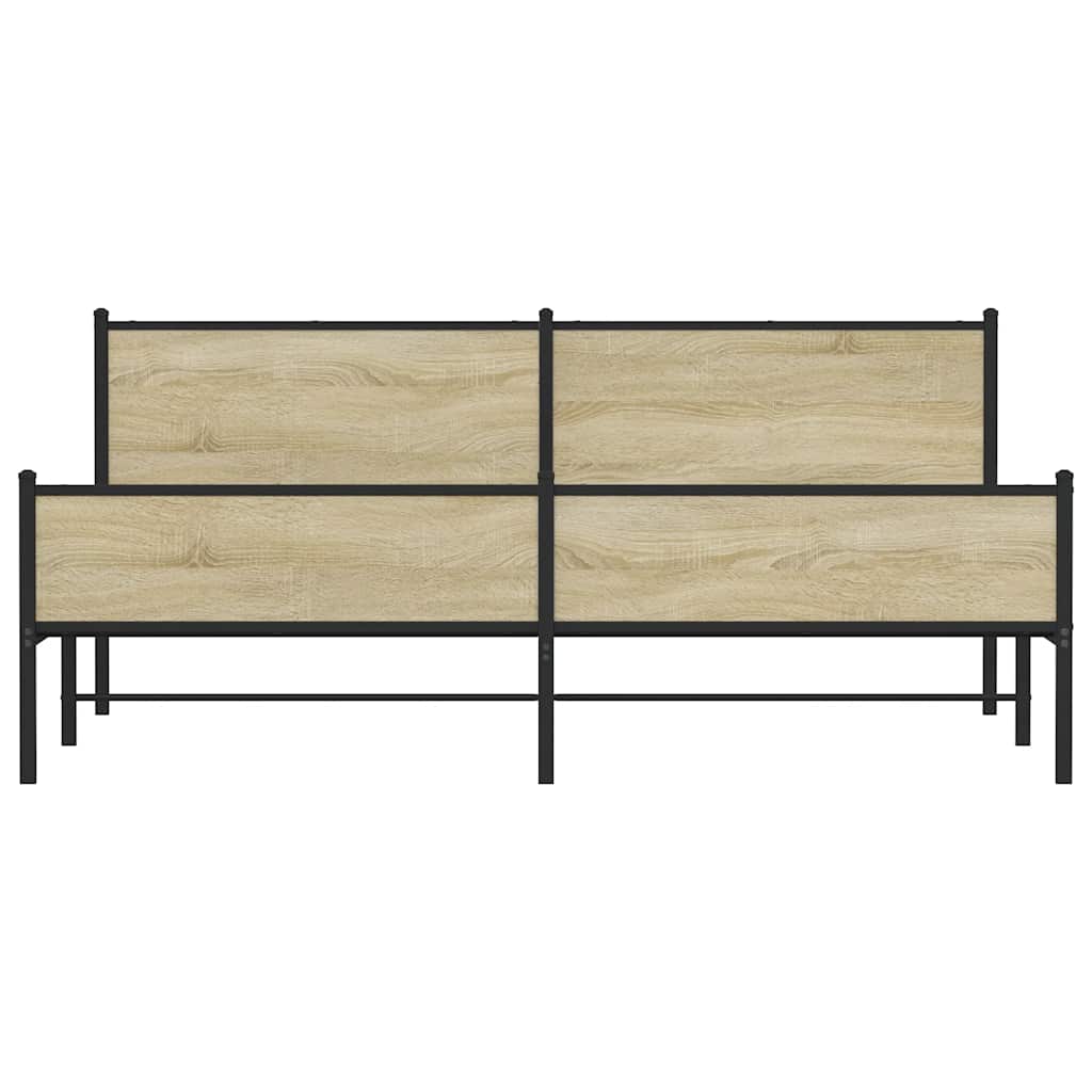 Giroletto senza Materaso in Metallo Rovere Sonoma 200x200 cm