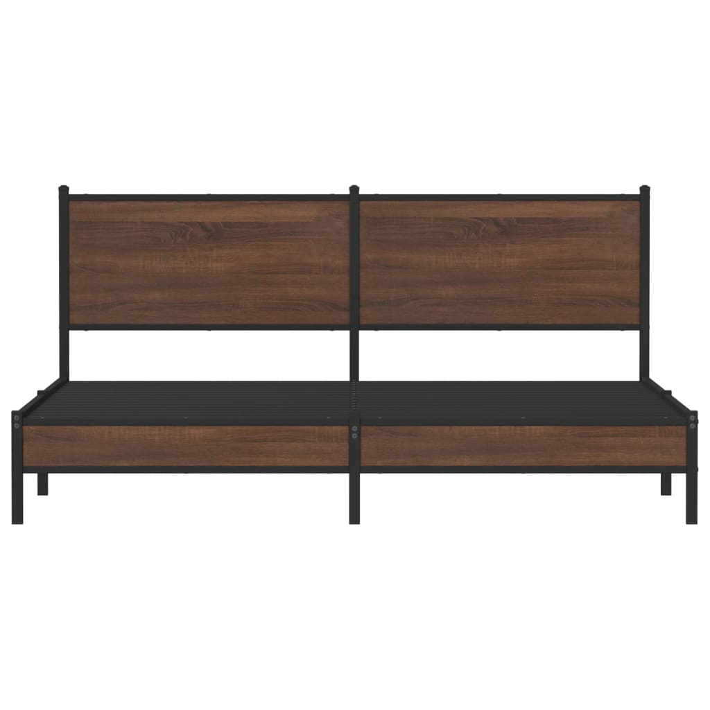 Giroletto senza Materaso in Metallo Rovere Marrone 183x213 cm