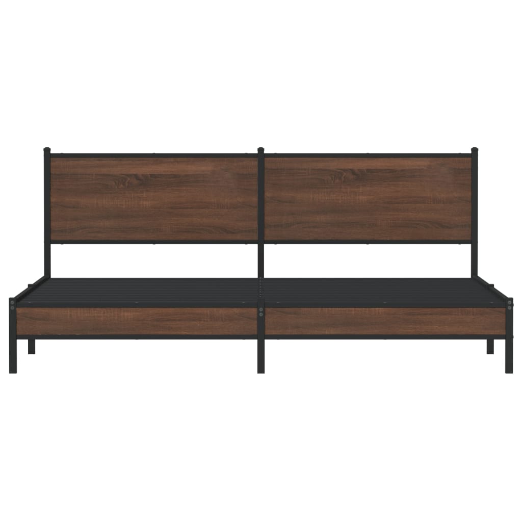 Giroletto senza Materaso in Metallo Rovere Marrone 193x203 cm