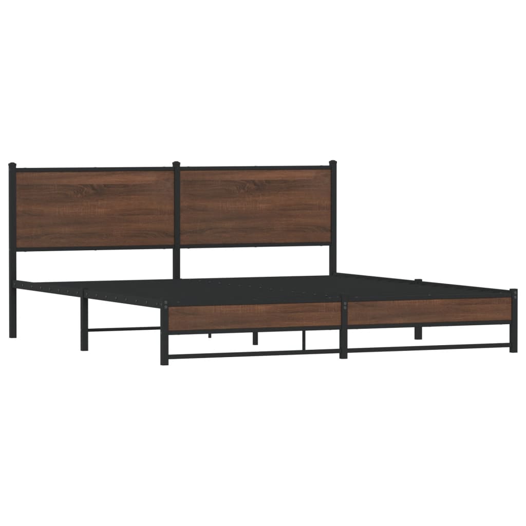 Giroletto senza Materaso in Metallo Rovere Marrone 183x213 cm