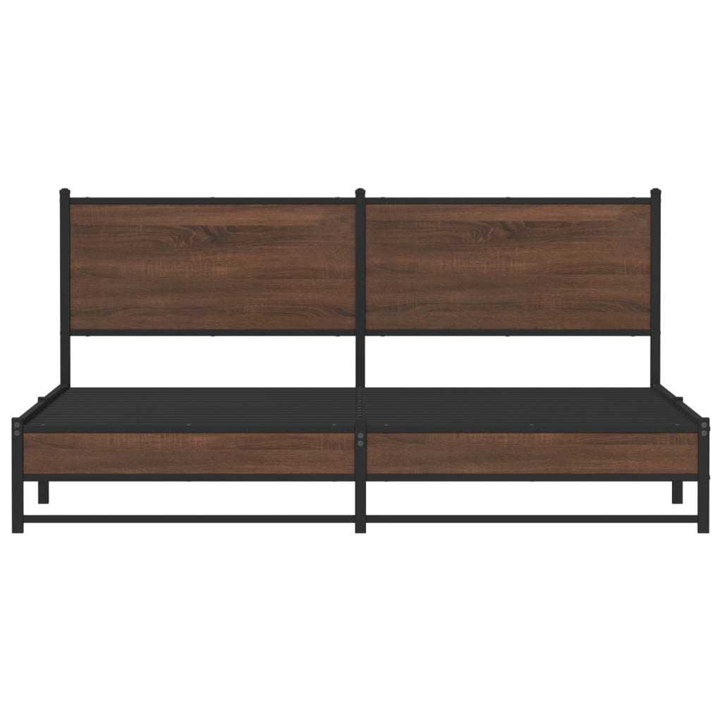 Giroletto senza Materaso in Metallo Rovere Marrone 183x213 cm