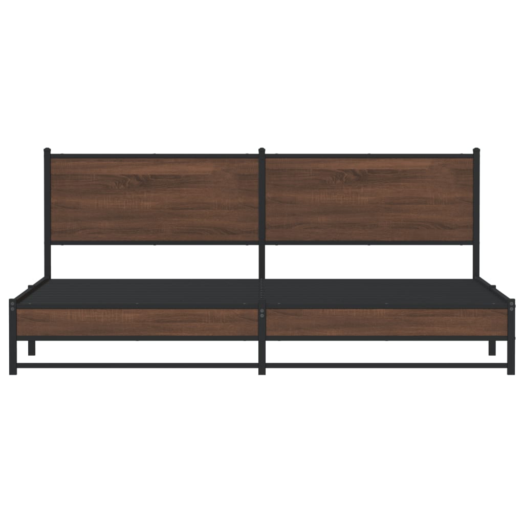 Giroletto senza Materaso in Metallo Rovere Marrone 193x203 cm