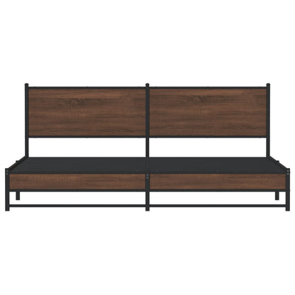 Giroletto senza Materaso in Metallo Rovere Marrone 193x203 cm
