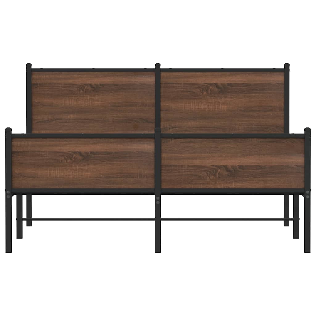 Giroletto senza Materaso in Metallo Rovere Marrone 150x200 cm