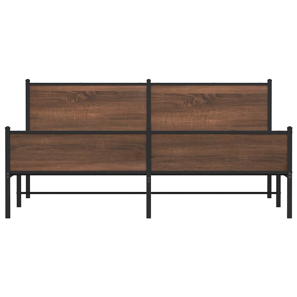 Giroletto senza Materaso in Metallo Rovere Marrone 160x200 cm