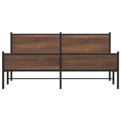Giroletto senza Materaso in Metallo Rovere Marrone 160x200 cm