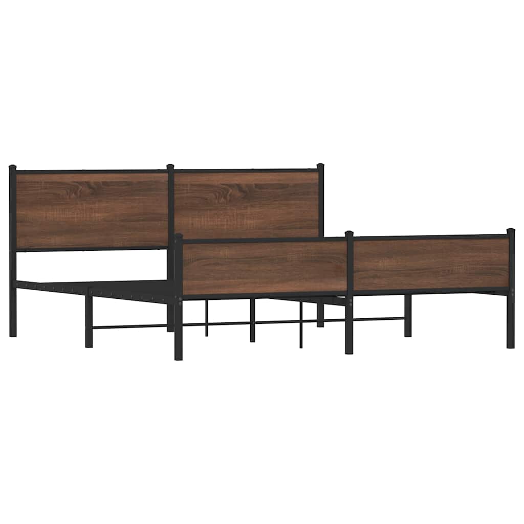 Giroletto senza Materaso in Metallo Rovere Marrone 183x213 cm
