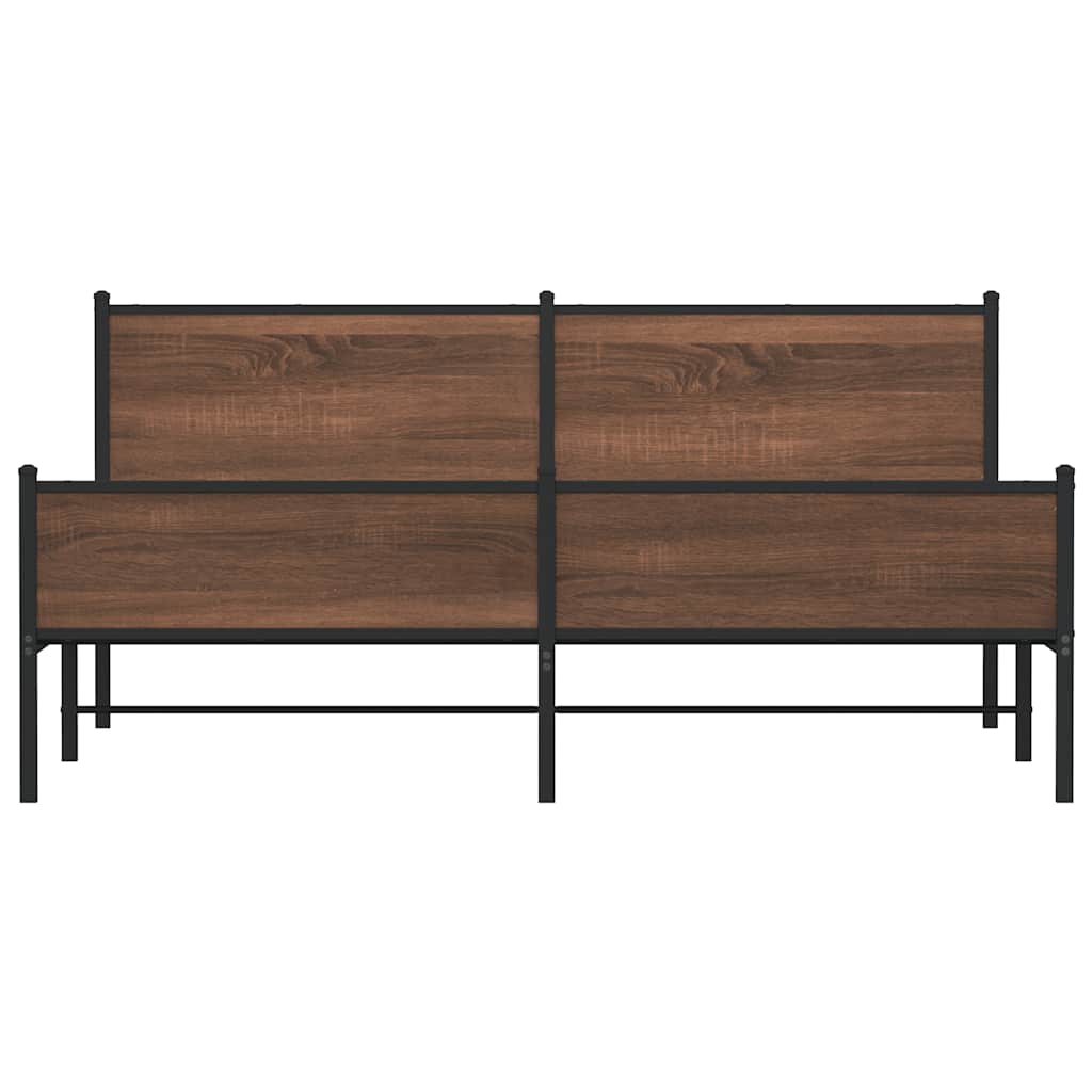 Giroletto senza Materaso in Metallo Rovere Marrone 183x213 cm