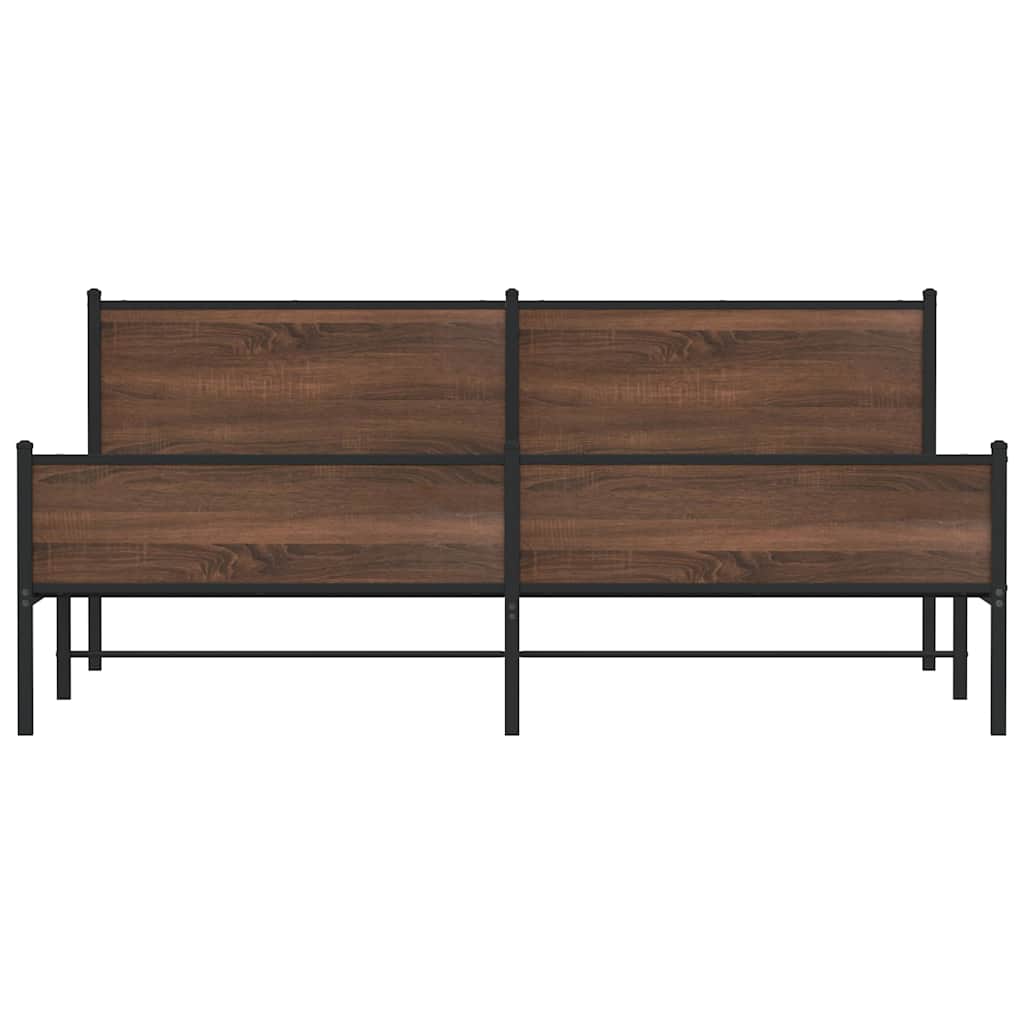 Giroletto senza Materaso in Metallo Rovere Marrone 193x203 cm