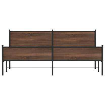 Giroletto senza Materaso in Metallo Rovere Marrone 193x203 cm