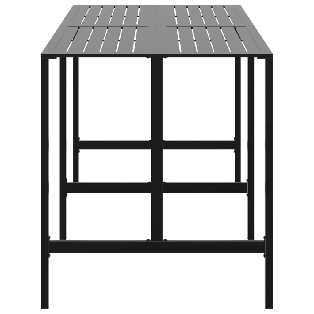 Tavolo da Bar Nero 200x100x110 cm Acciaio Verniciato a Polvere