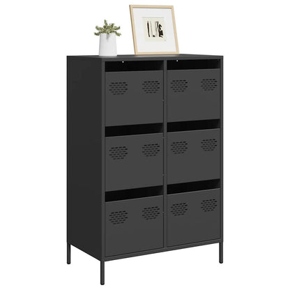 Credenza Nera 68x39x101,5 cm in Acciaio
