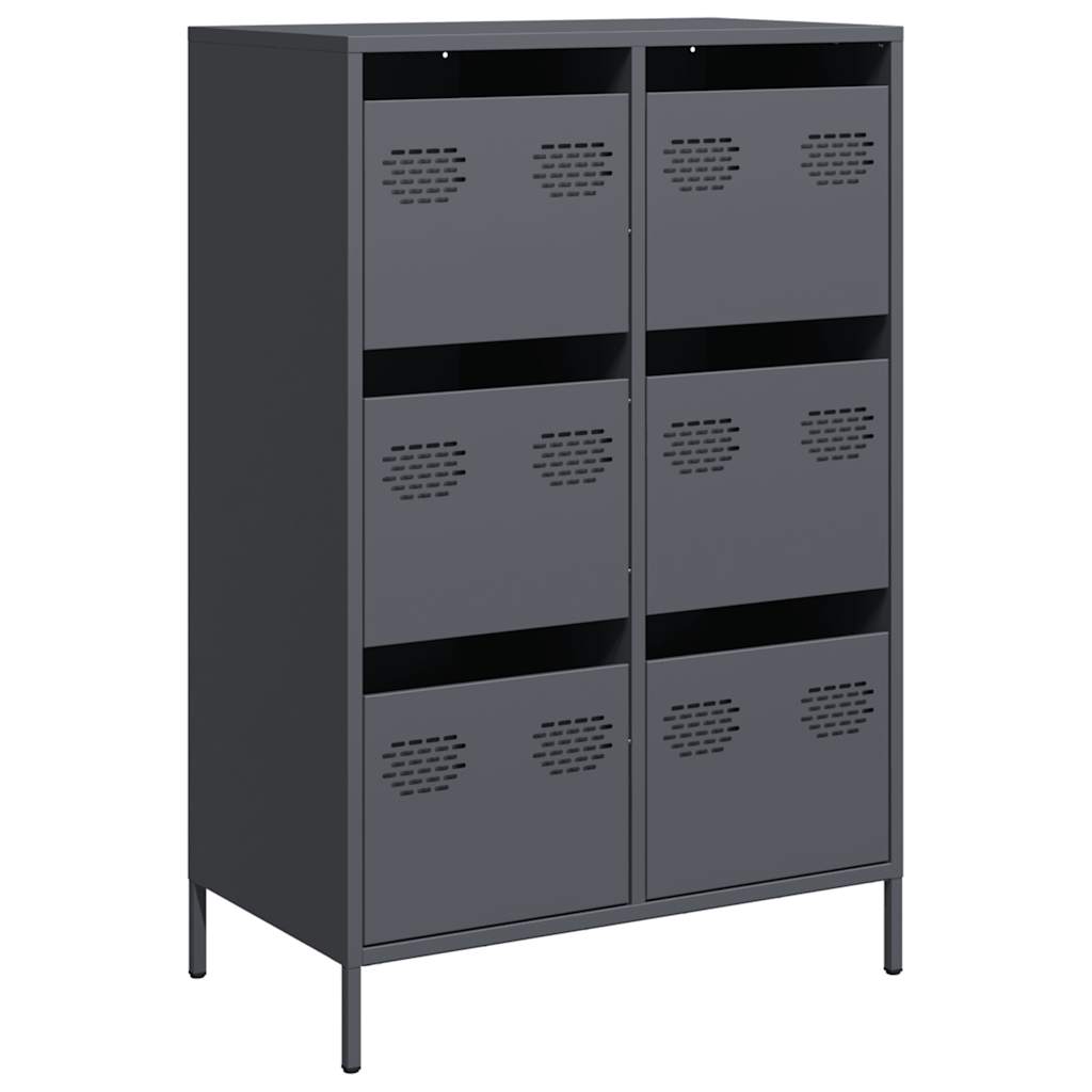 Credenza Antracite 68x39x101,5 cm Acciaio