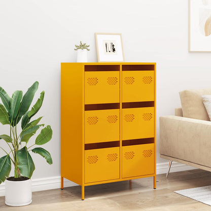 Credenza Giallo Senape 68x39x101,5 cm in Acciaio