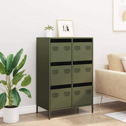 Credenza Verde Oliva 68x39x101,5 cm in Acciaio