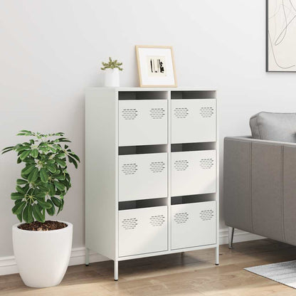 Credenza Bianca 68x39x101,5 cm in Acciaio