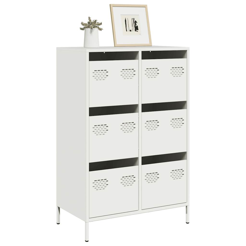 Credenza Bianca 68x39x101,5 cm in Acciaio
