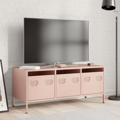 Mobile TV Rosa 101,5x39x43,5 cm in Acciaio Laminato a Freddo