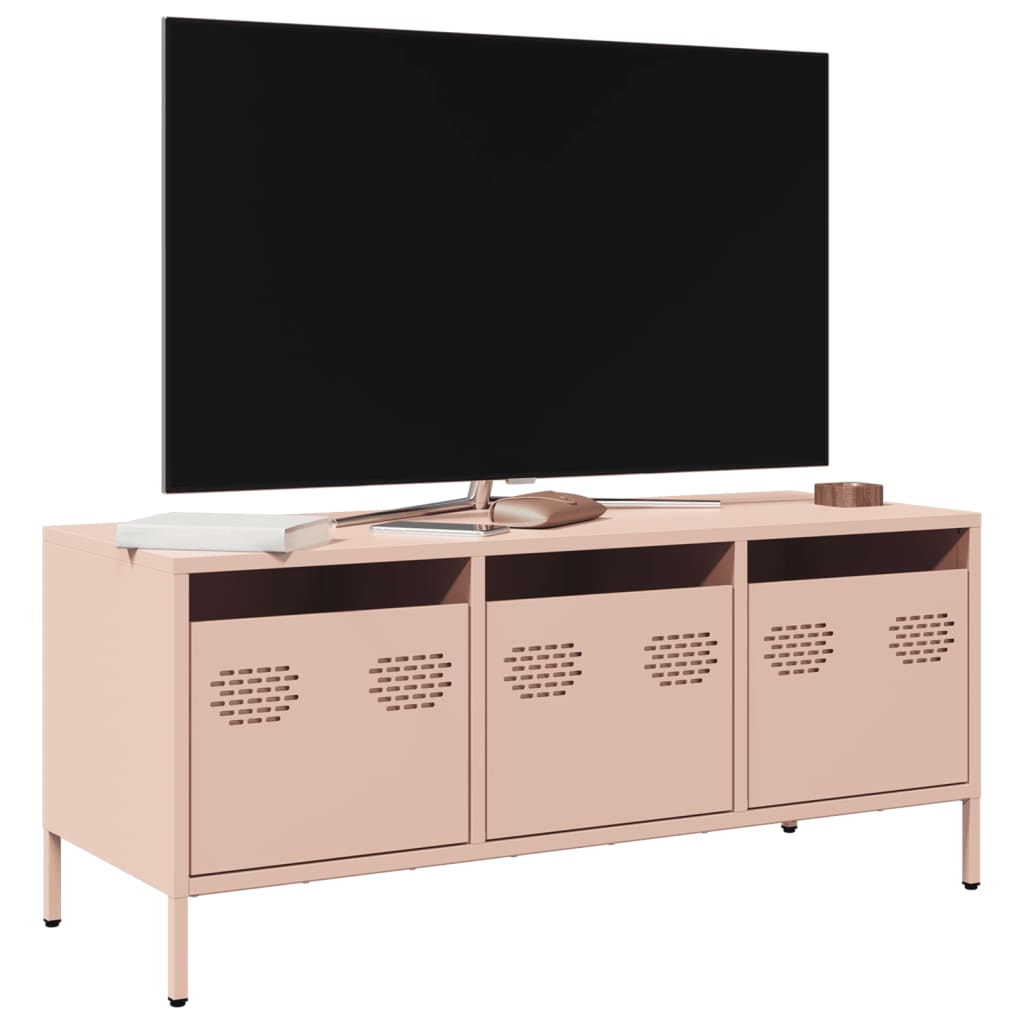 Mobile TV Rosa 101,5x39x43,5 cm in Acciaio Laminato a Freddo