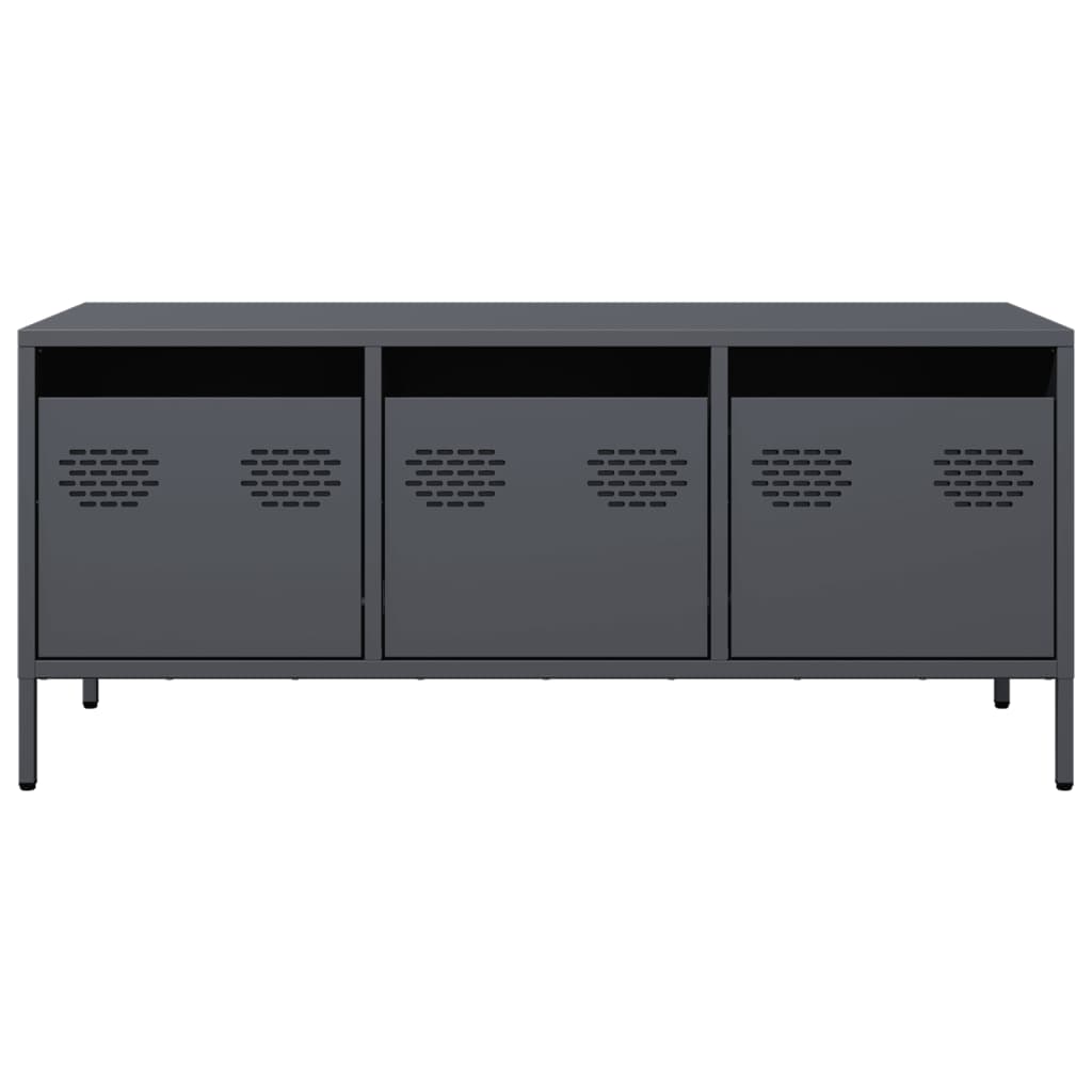 Mobile TV Antracite 101,5x39x43,5 cm Acciaio Laminato a Freddo