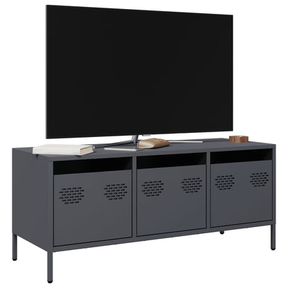 Mobile TV Antracite 101,5x39x43,5 cm Acciaio Laminato a Freddo